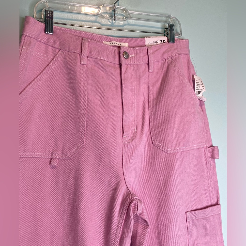 Pacsun Women's 90's BF Carpenter Size 30 Pink Lavender Jeans Pants NWT - Picture 4 of 13